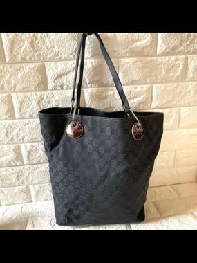 Gucci Black Monogram Tote Bag